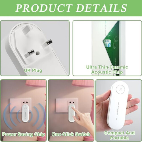 2 Pack Ionic Air Purifier Plug-In Portable Negative Ion Dust Mite Controller for Bedroom, Home, Office, and Ga 2