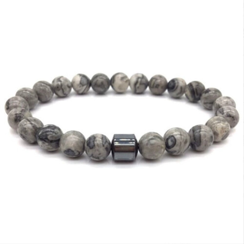 3 Pack Magnetic Smoking Cessation Bracelets, Black Stone Pattern, Stylish and Versatile Bracelet Set 1