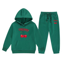 Girls Dinosaur Tracksuit Set Dark Green Size 4-5 Years