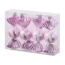 Pink Electroplated Christmas Candy Ornament 1 pc