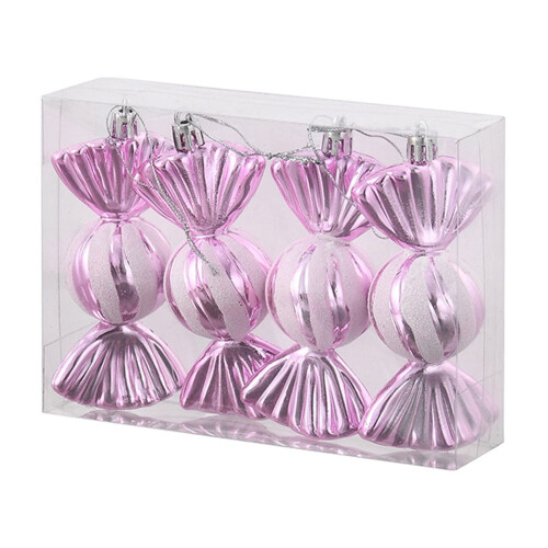 Pink Electroplated Christmas Candy Ornament 1 pc