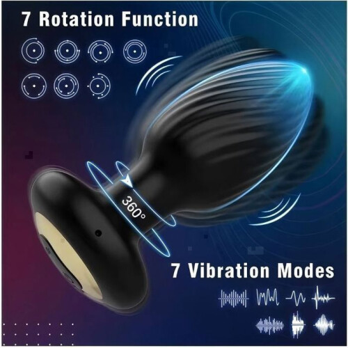 Remote Control Intimate Plug with 7 Rotation and 7 Vibration Modes, Couple Wellness Device 2