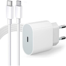 Rychlonabíječka USB C s 1m kabelem, 20W PD 3.0 síťový adaptér pro mobilní zařízení a tablety