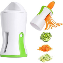 Kráječ zeleniny se spiralizérem, rotační spirálový řezač a drtič, sekáček mandolína 4 v 1, automatický rotační kráječ na salát