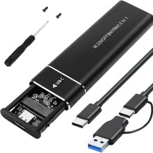 Krabice M.2 NVMe na USB C Gen 2 10 Gb/s, externí krabička pro M.2 PCIe SSD disk, černý hliník