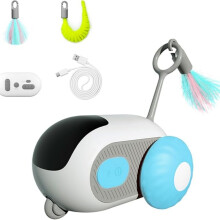 Interactief kattenspeeltje met afstandsbediening, USB-oplaadbaar, zwaartekrachtgevoelig en automatisch bewegend speeltje voor binnen.