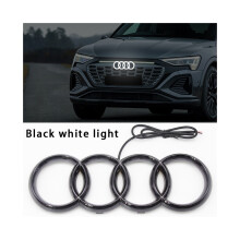 Schwarz-weiße 249 mm LED-Frontgrill-Emblemleuchte für Autos, statisches weißes Licht für A3-, A4- und A5-Modelle