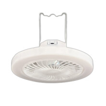Bærbar USB genopladelig campingventilatorlampe, multifunktionel håndholdt loftsventilator med LED-belysning, 3D, til O