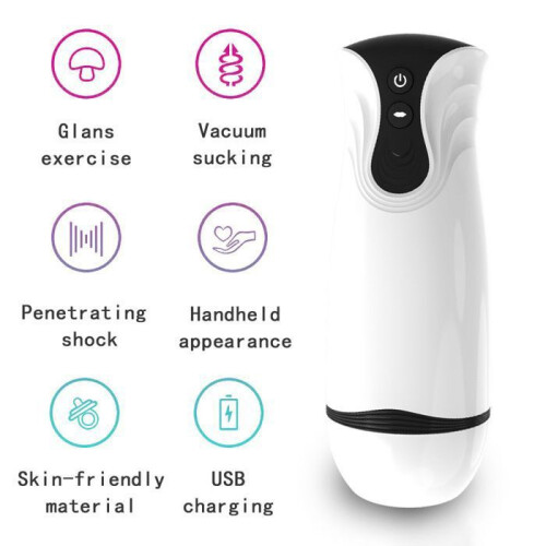 4 Suction and 10 Vibration Modes Automatic Male Massager with Realistic Design 2
