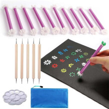 Flower Petal Tools for Dot Painting 20 Different Detachable Dotting Shapes Dotting Pens,Embossing Tool for Painting Dots