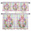 Easter Kitchen Curtains and Valances Set Pink Leaf Plaid 1