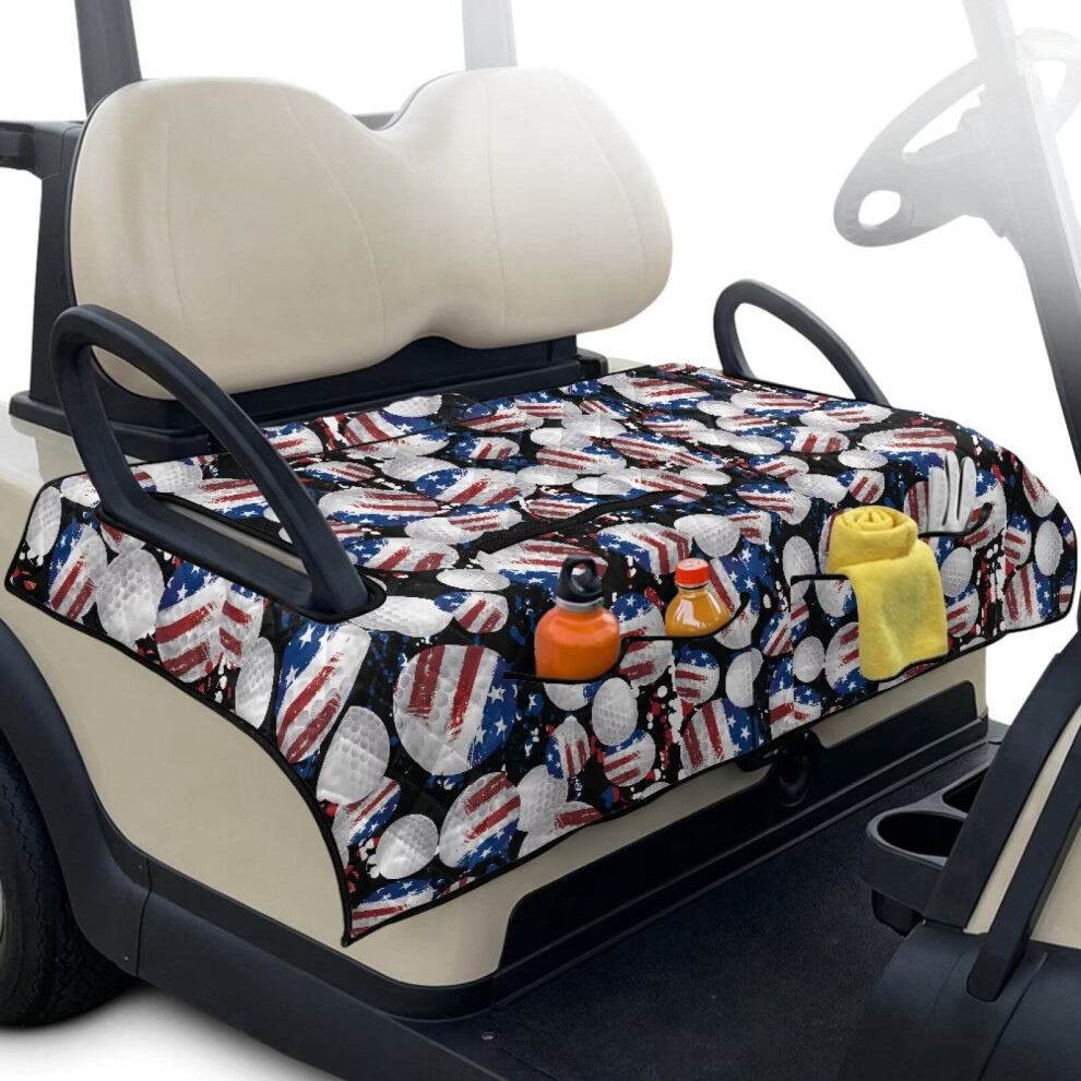 American Flag Golf Cart Seat Cover For 2-Seat Carts 901175014888