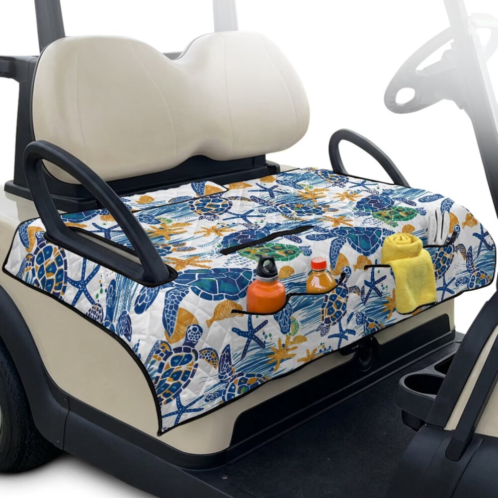 Starfish Turtle Golf Cart Seat Covers Universal 2-Seat Blue 901175003639