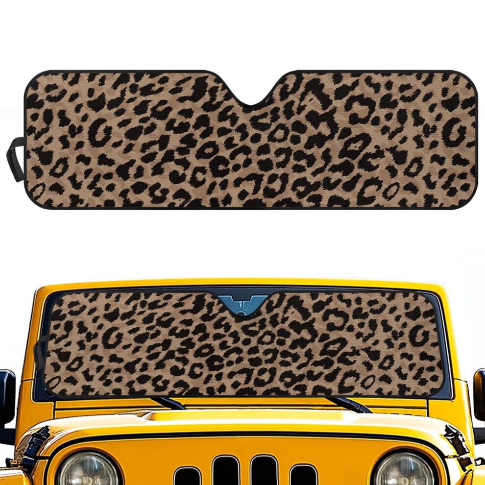 Jeep Wrangler Windshield Sun Shade Uv-Blocking Brown 901175013584