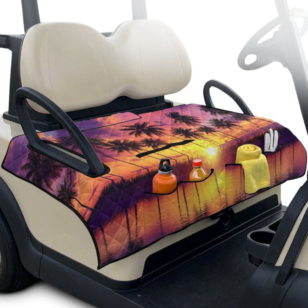 Golf Cart Seat Covers Sunset Palm Trees Yellow 901175001017