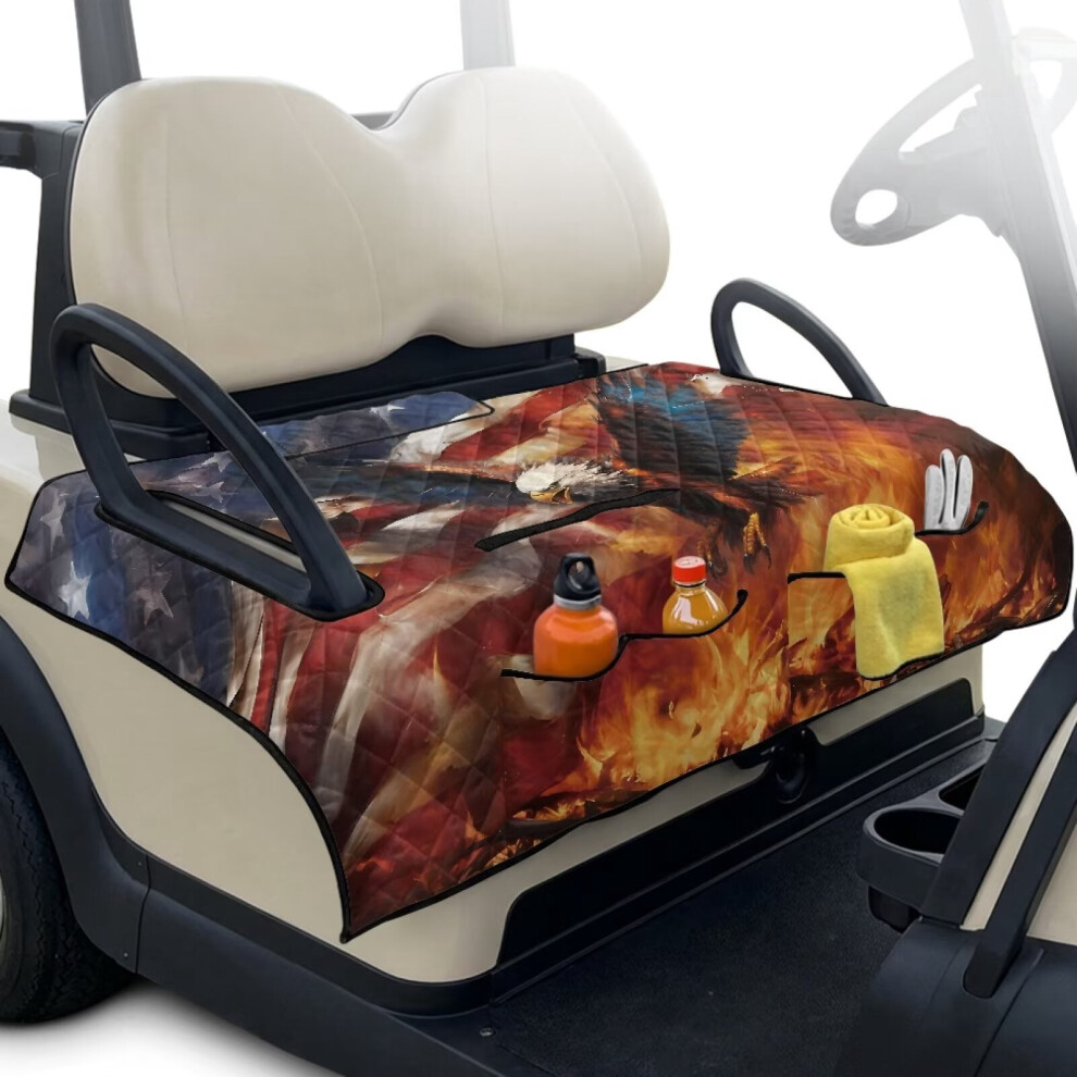 Fire Eagle American Flag Golf Cart Seat Covers 2-Pack 901175003110