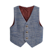 Boys Formal Waistcoat Vest with Pockets 3-Button V-Neck