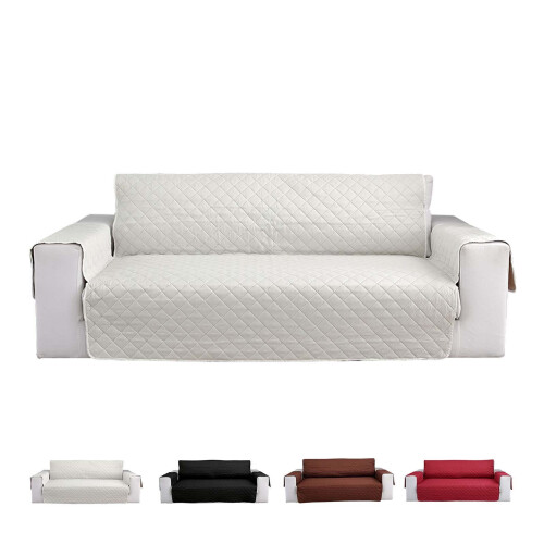 Housse de canapé matelassée réversible avec sangles élastiques