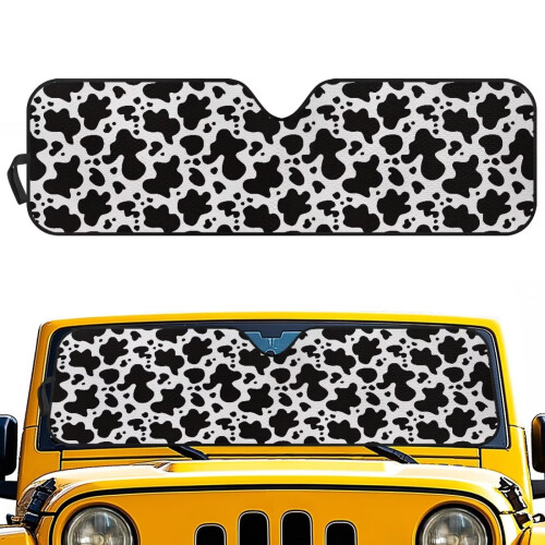 Cow Print Windshield Sun Shade for Jeep Wrangler Compass