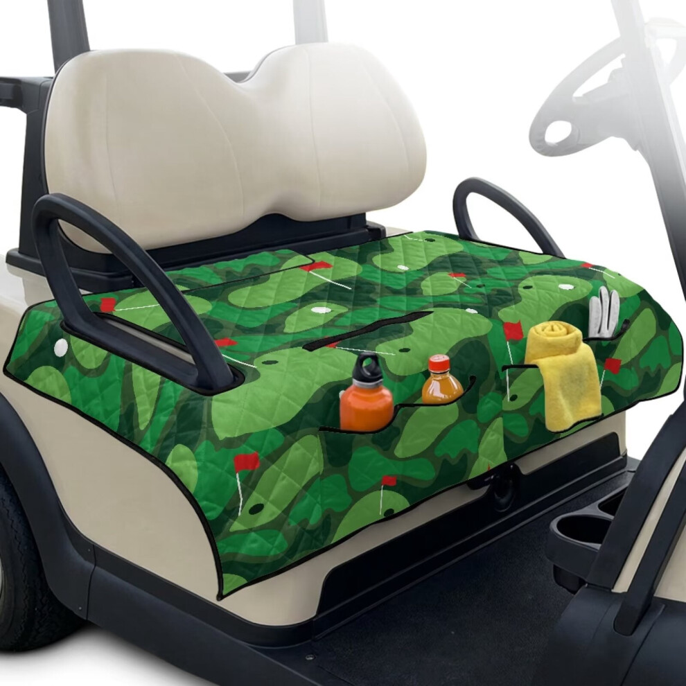 Golf Cart Seat Cover With Storage Pockets Non-Slip 901175010033
