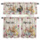 Easter Kitchen Curtains Set Pink Daisy Blue Flower Yellow 1