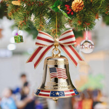 USA 250th Anniversary Bell Ornament Silver 1 Piece