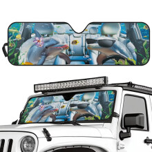 Shark Print Windshield Sun Shade for Jeep Wrangler and