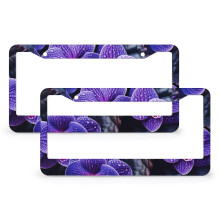 Christmas African Violet Flower License Plate Frame Set