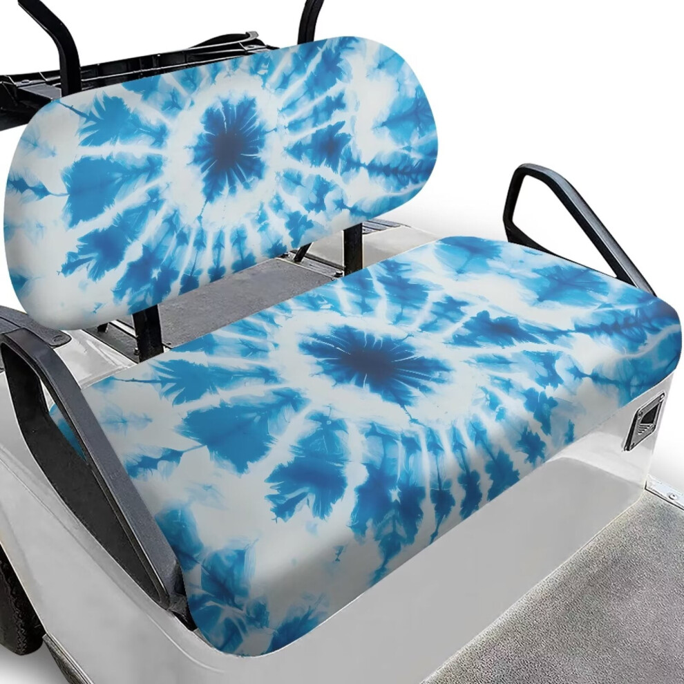 Golf Cart Seat Covers Tie-Dye Stretch Kit 2-Passenger Blue 901175014598