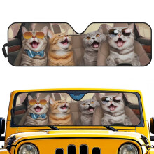 Funny Cat Windshield Sunshade for Jeep Wrangler JK TJ UV