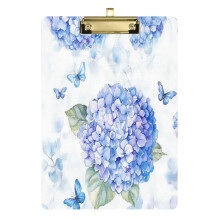 Acrylic Clipboard with Gold Clip 12.5 x 9 inches Blue