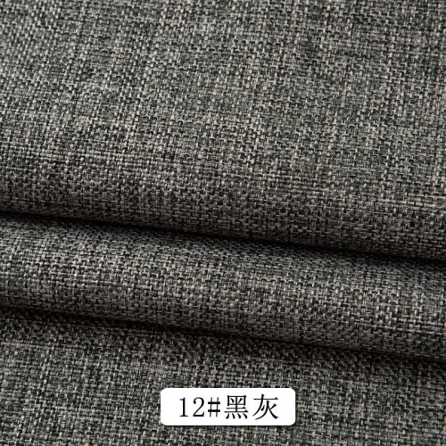 Linen Fabric Solid Color Black Grey 39x59 Inch