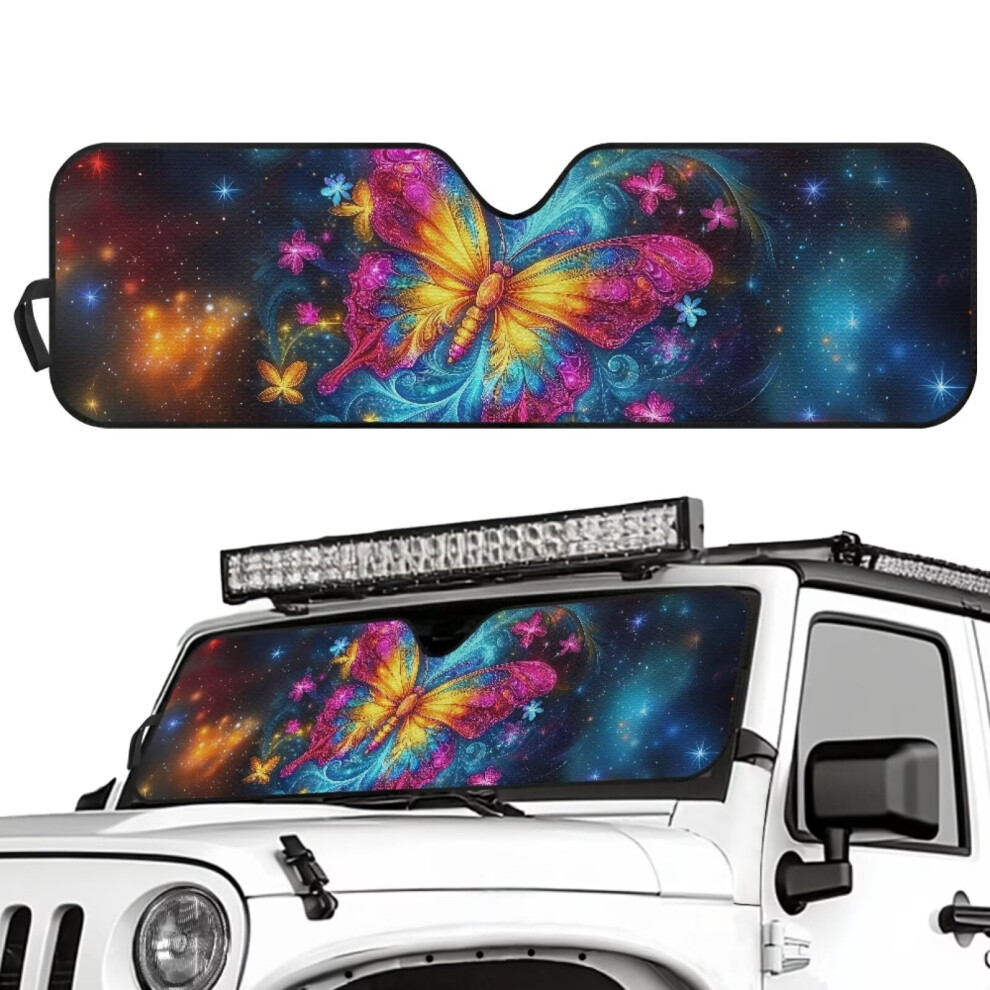 Galaxy Butterfly Foldable Car Sun Shade Uv Protection 901175014192