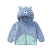 Toddler Teddy Jacket Windproof Fuzzy Hoodie with Ears 1-5
