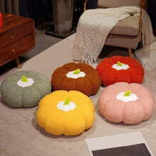 Pumpkin Seat Cushion 3D Teddy Fleece Floor Pillow 1 Piece
