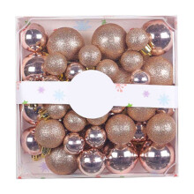 Christmas Ball Ornaments Set Shatterproof Plastic 44-Pc Gold
