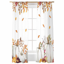 White Pumpkin Sheer Curtains Voile 52x84 Inch 2 Panels