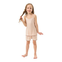 Girls 2-Piece Tank Top and Shorts Set Silk Satin Summer