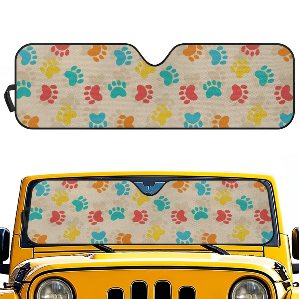 Dog Paws Windshield Sun Shade For Jeep Wrangler Jl/Jlu/Jt 901175010552