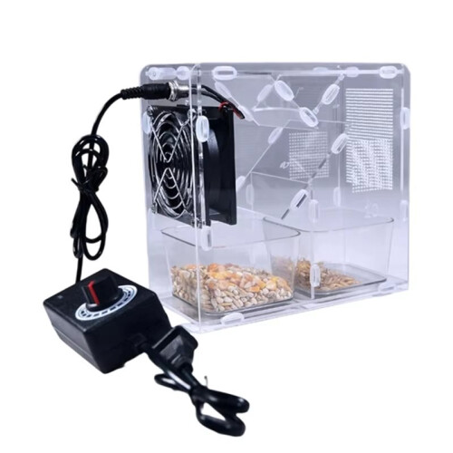 Clear Acrylic Bird Seed Blower Grains Blowing Machine for Efficient Shell Removal EU Plug