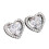 CZ Heart Stud Earrings White Gold Plated 10mm 1