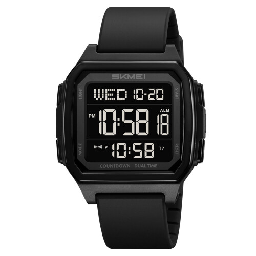Digital Alarm Watch Waterproof Luminous LED Backlight 50M