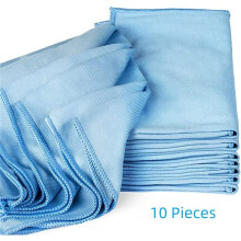Microfiber Glass Cleaning Cloth Blue 10 pcs 12 x 16 inch