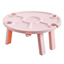 Pink Plastic Folding Table Picnic Style 11.8x11.8x5.5 in 1
