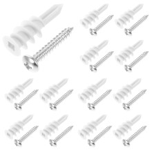 Heavy Duty White Nylon Drywall Anchors with Screws 50 Sets