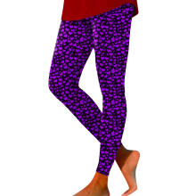 Women's High Waist Holiday Leggings Purple M