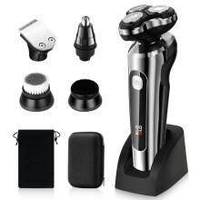 5 in 1 Wireless Electric Shaver with Base, Multifunctional Hair and Beard Trimmer for Men