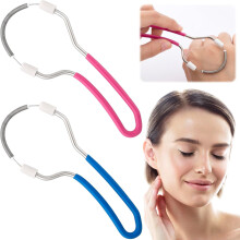 pezzi di epilatore manuale per il viso, epilatore portatile a molla in acciaio inossidabile per donne e uomini, delicato trattamento vi