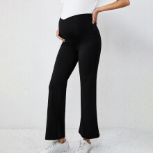 Maternity Flare Pants Over Belly – Stretchy Wide-Leg