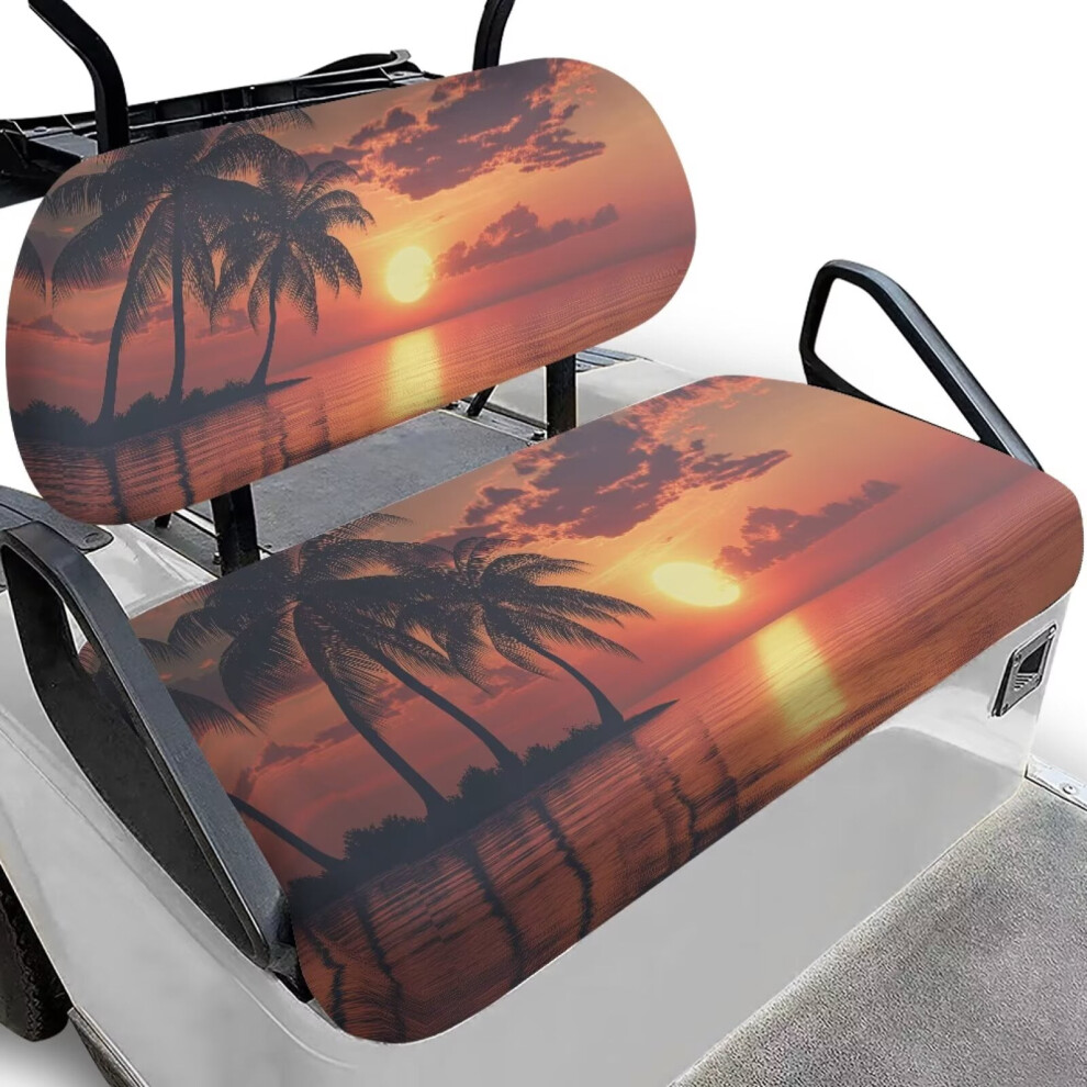 Hawaiian Sunset Palm Tree Golf Cart Seat Cushions Front 901175023668